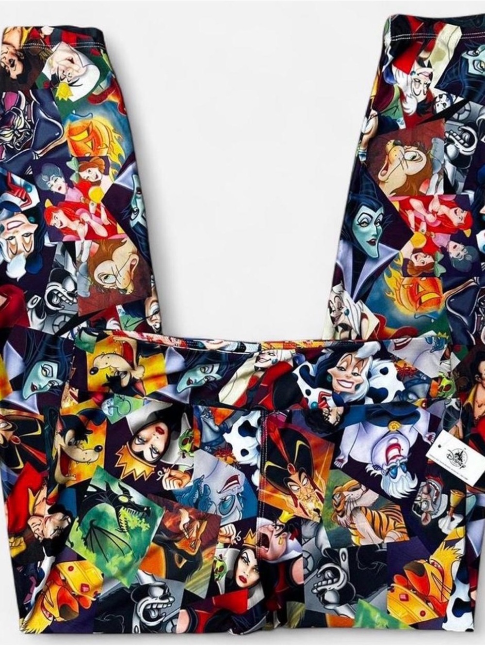 NWT Disney Villains Patchwork Stretchy Leggings Women’s Medium Athletic Cozy